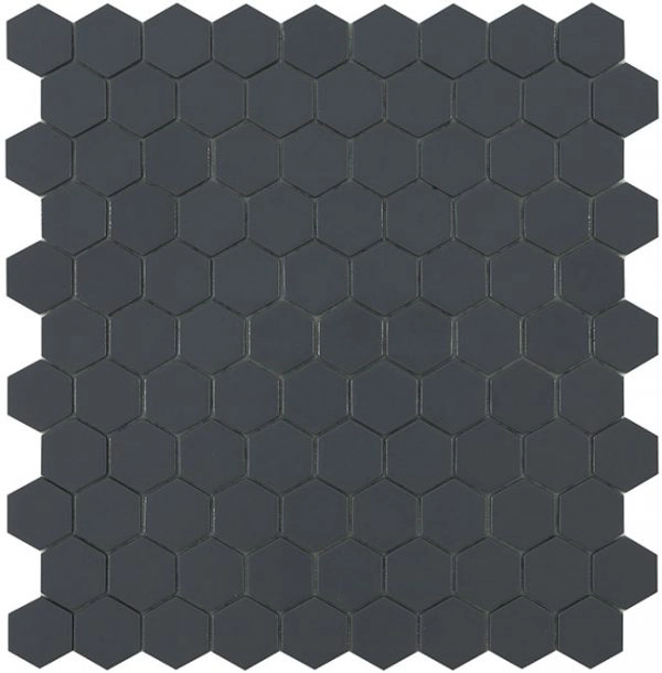 Pastilha cinza escuro hexagonal