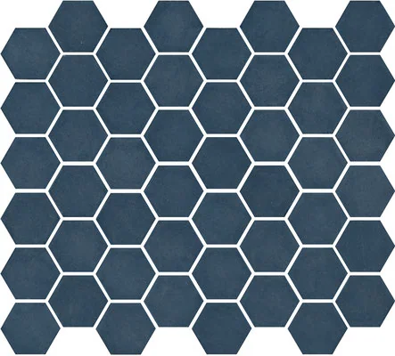 Pastilha azul hexagonal