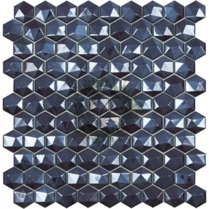 Hexagonal 3D Azul Escuro